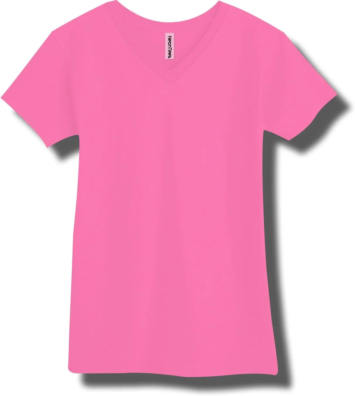 Adult Bright Neon Fine Jersey V-Neck in 6 Bright Colors