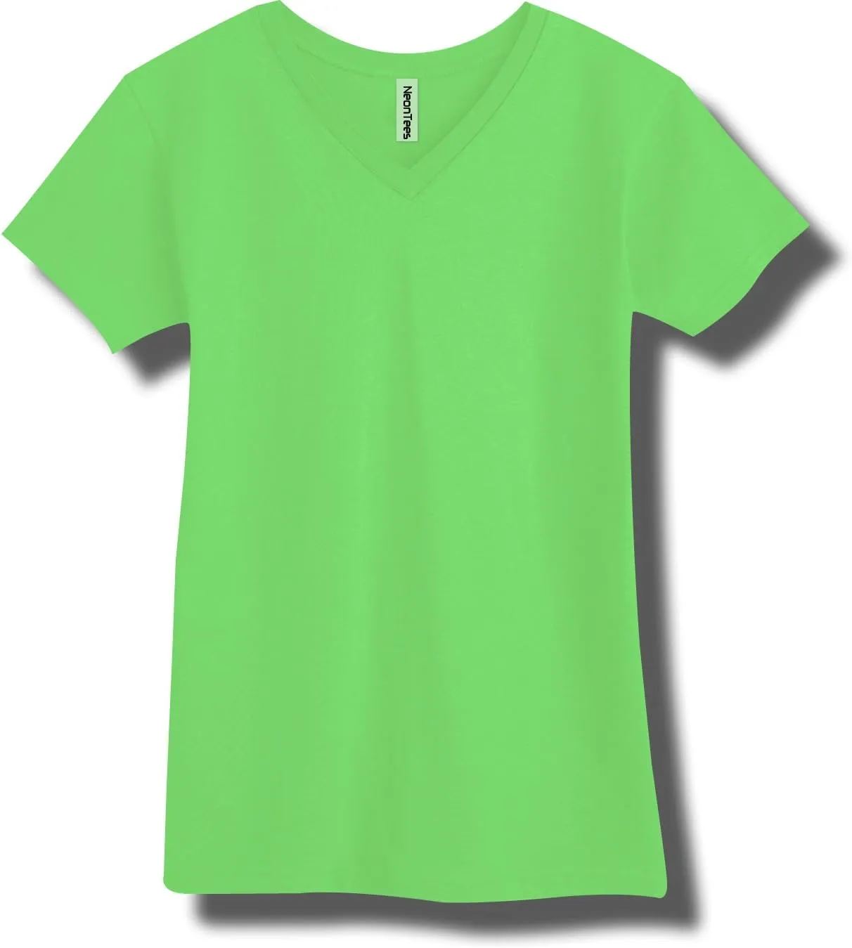 Adult Bright Neon Fine Jersey V-Neck in 6 Bright Colors