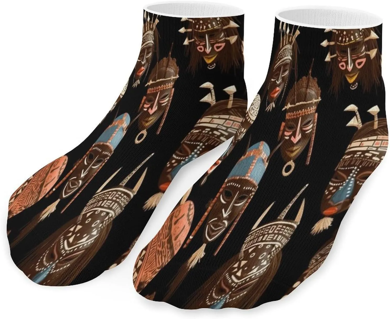 African Ritual Ethnic Tribal Socks Low Cut Ankle Short Sock Novelty Casual Invisible Liner Socks for Men Women