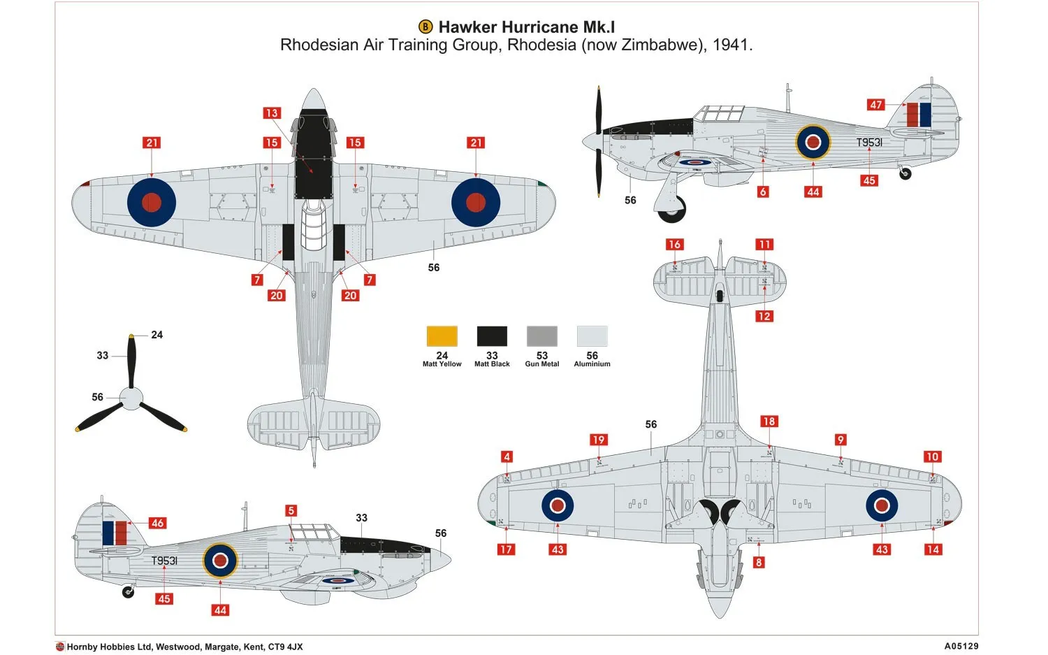 Airfix 1/48 British Hawker Hurricane Mk.I Tropical A05129