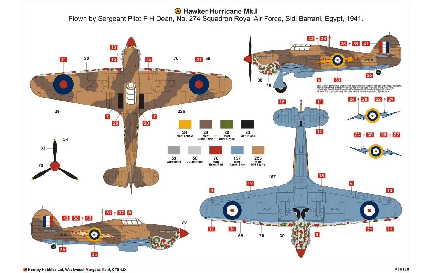 Airfix 1/48 British Hawker Hurricane Mk.I Tropical A05129