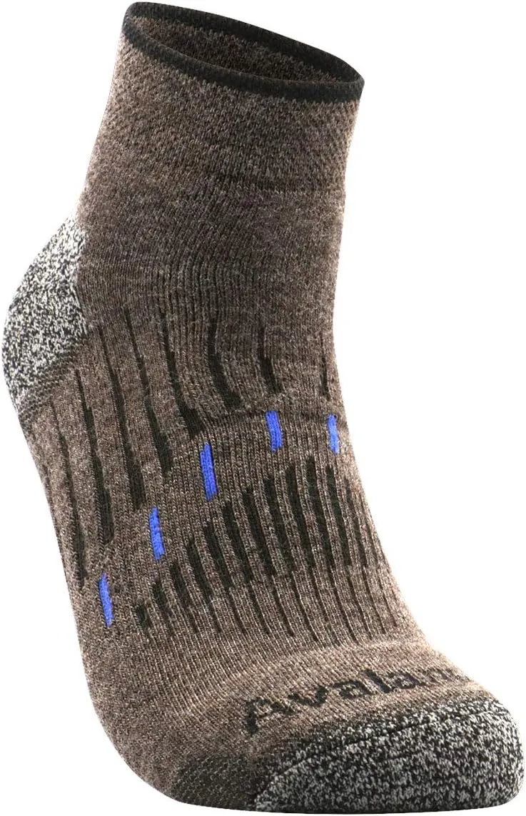 Avalanche Men's Quick Drying Merino Wool Blend Low Cut Socks With Arch Support 2-Pack
