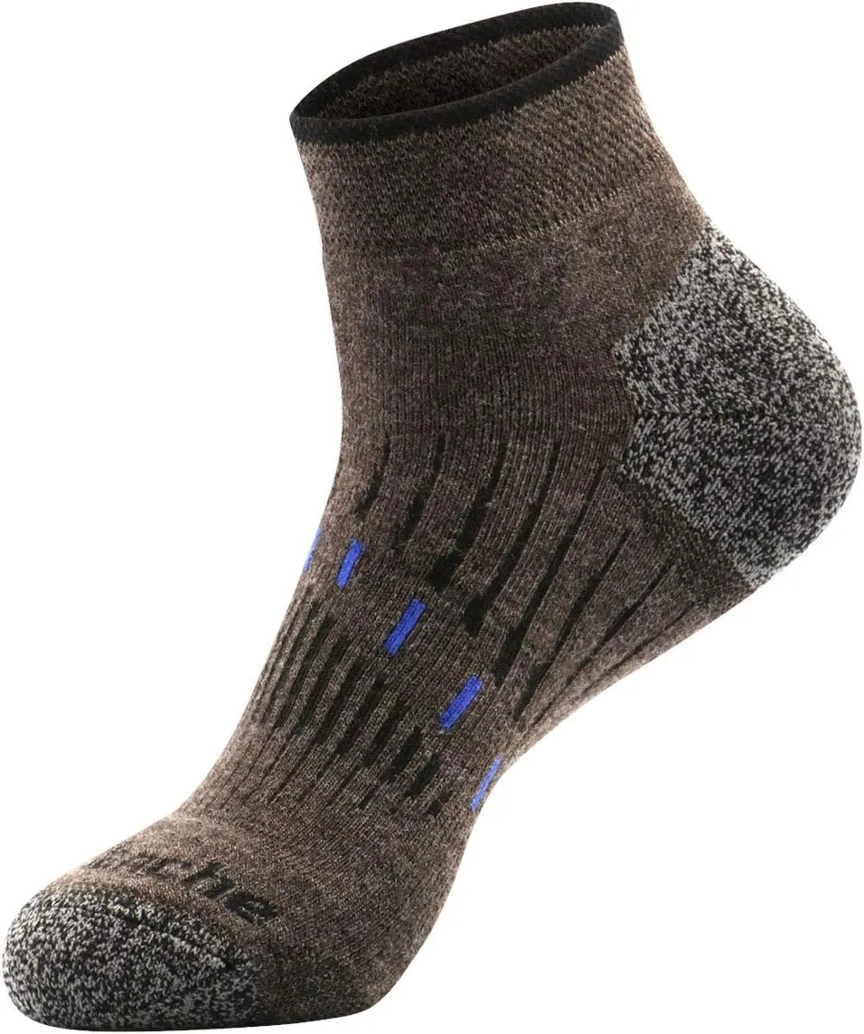 Avalanche Men's Quick Drying Merino Wool Blend Low Cut Socks With Arch Support 2-Pack