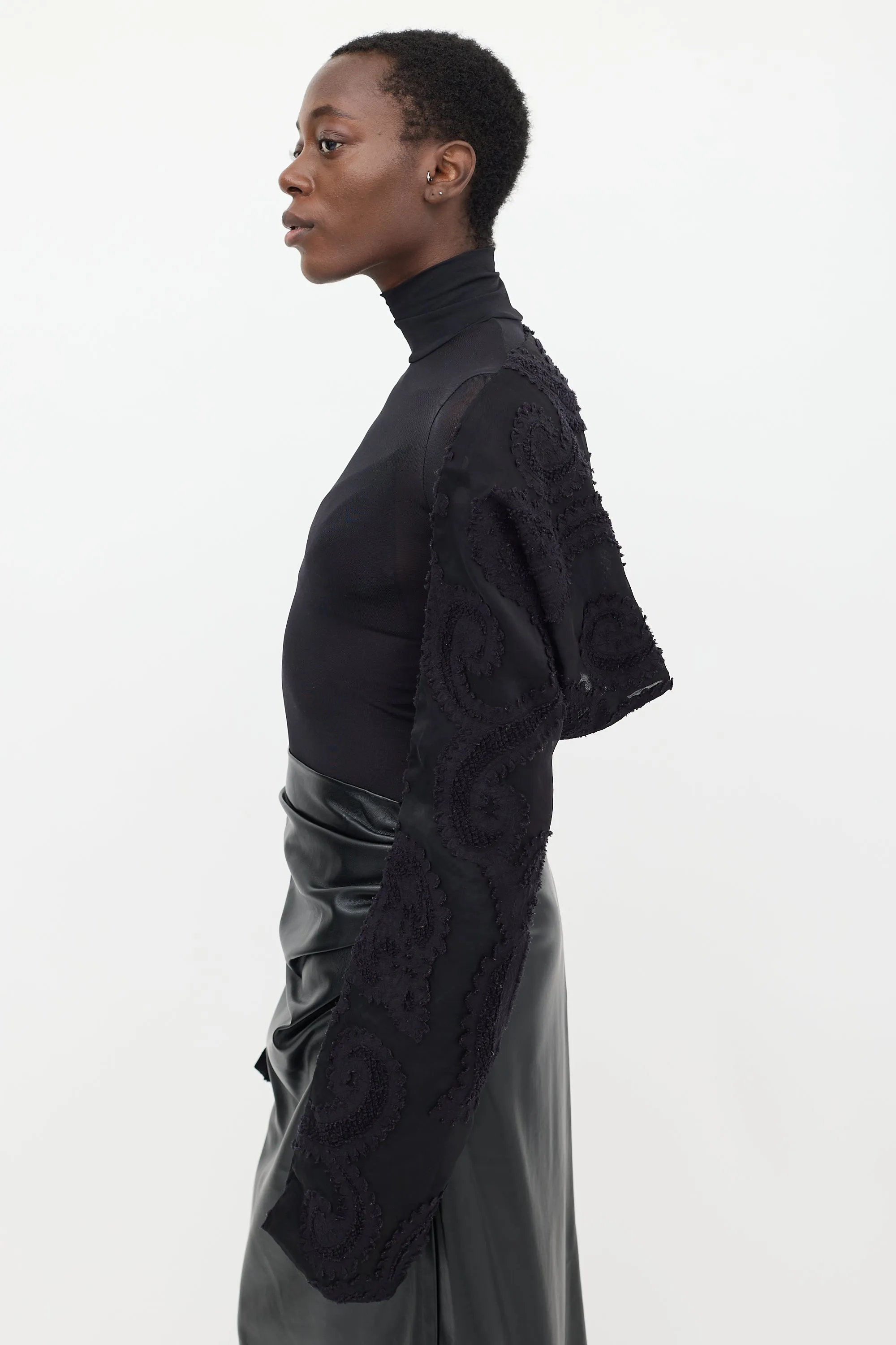 Black Sheer Paisley Bolero Scarf
