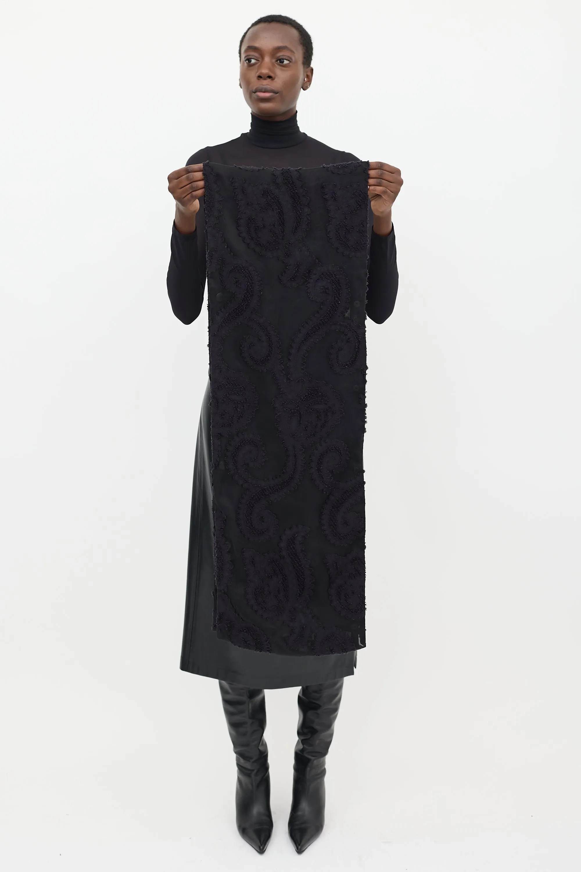 Black Sheer Paisley Bolero Scarf