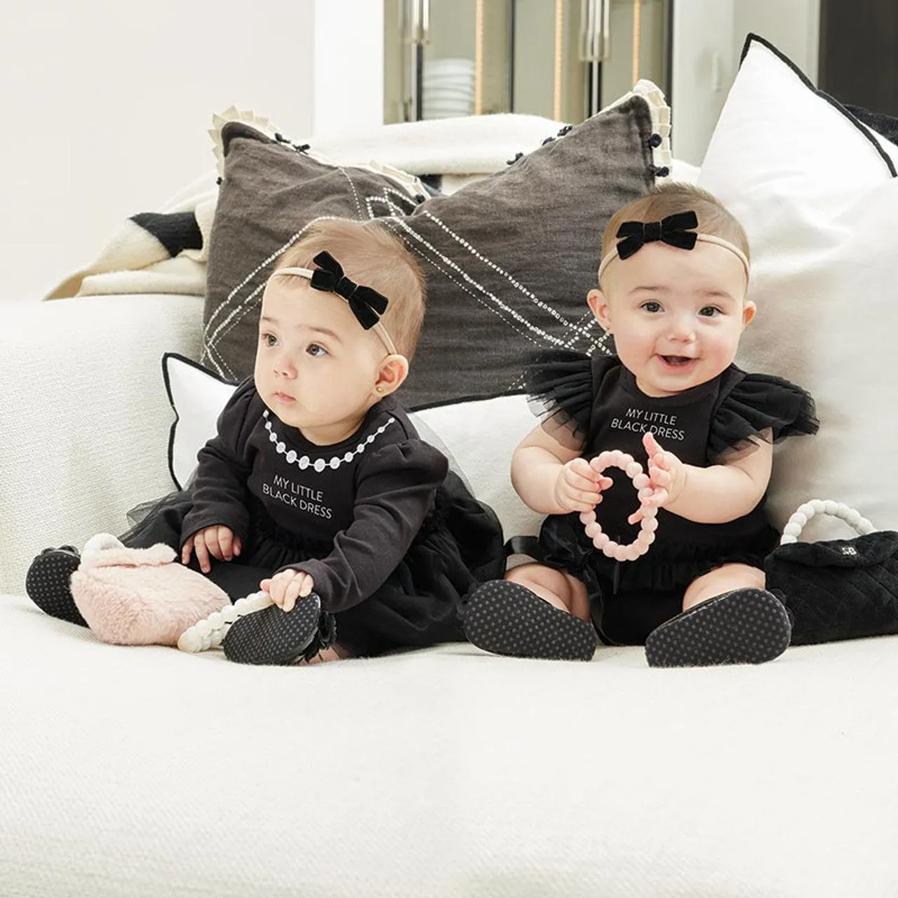 Black Velvet Headband Bow Set