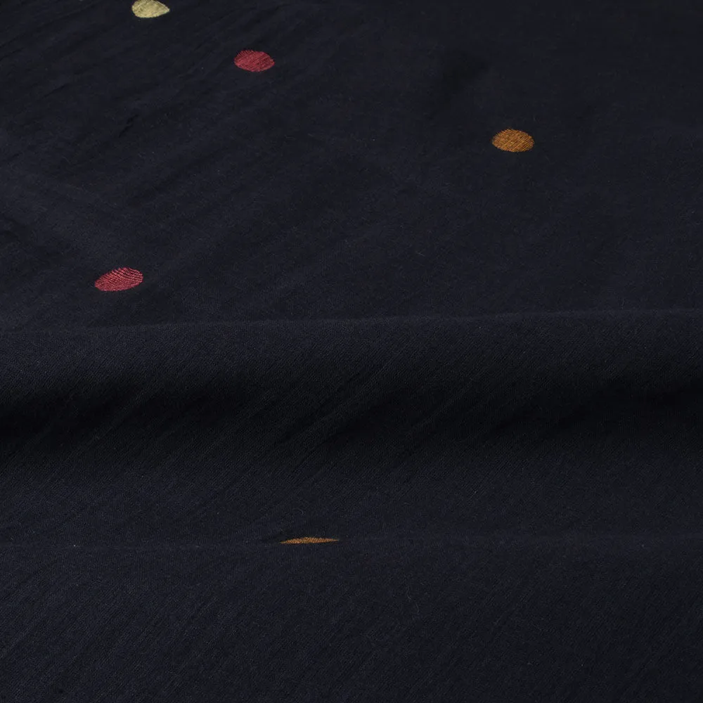 Black with Jamdani Dots Cotton