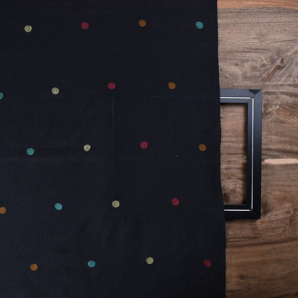 Black with Jamdani Dots Cotton