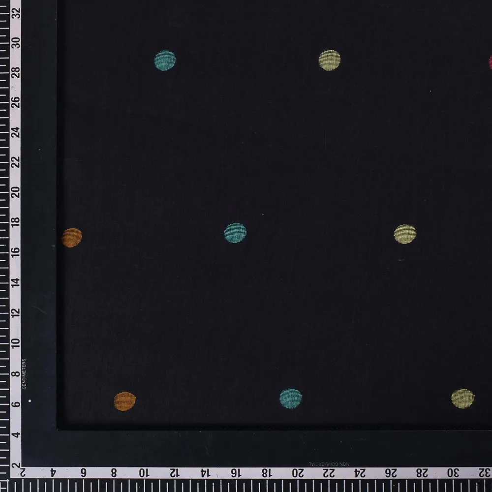 Black with Jamdani Dots Cotton