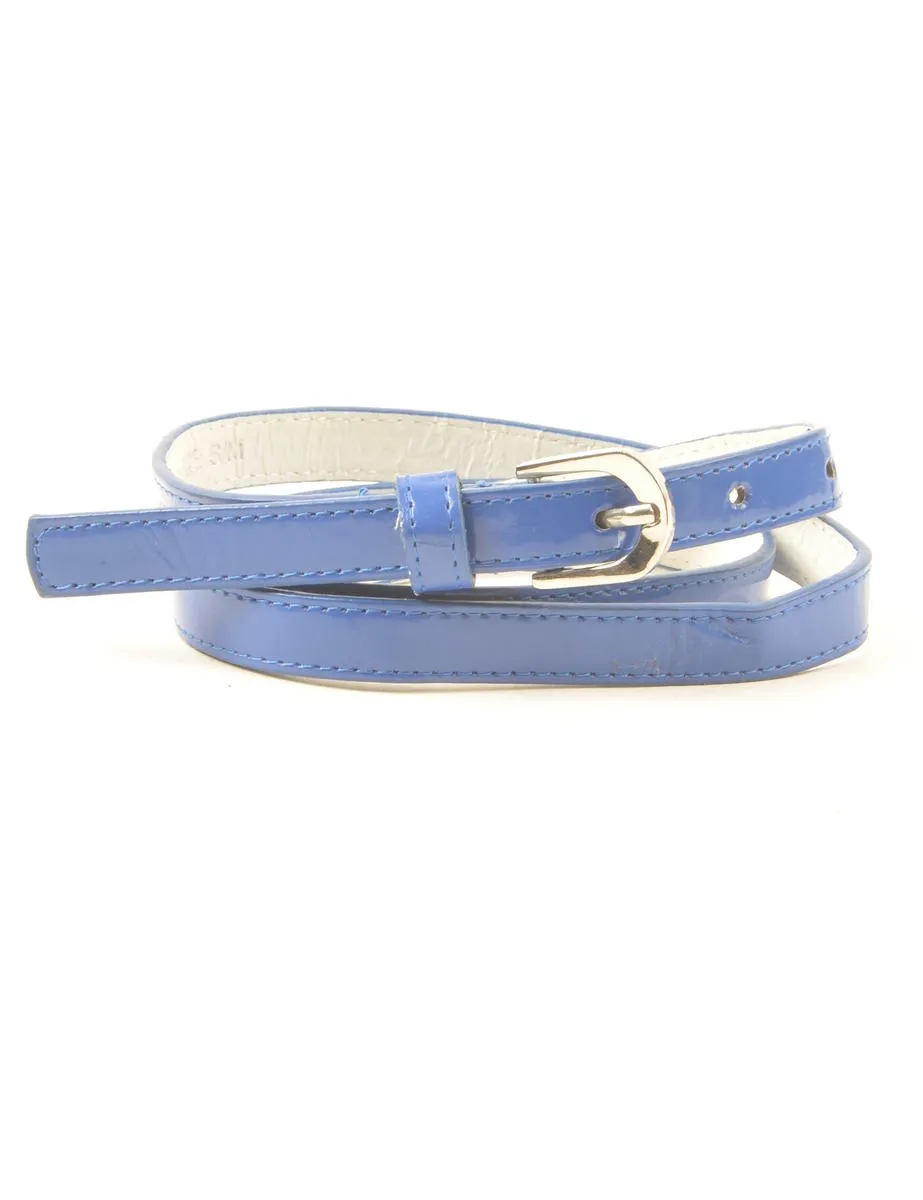 Blue Skinny Belt - L