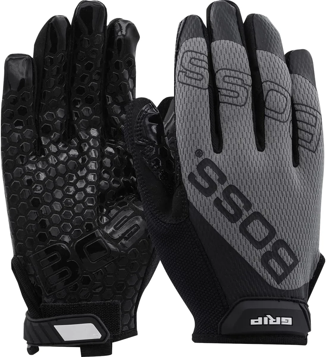 Boss Men's Synthetic Microfiber with Silicone Grip Safety Work Gloves, Mesh Back, Non-slip Grip, Touchscreen, High Dexterity