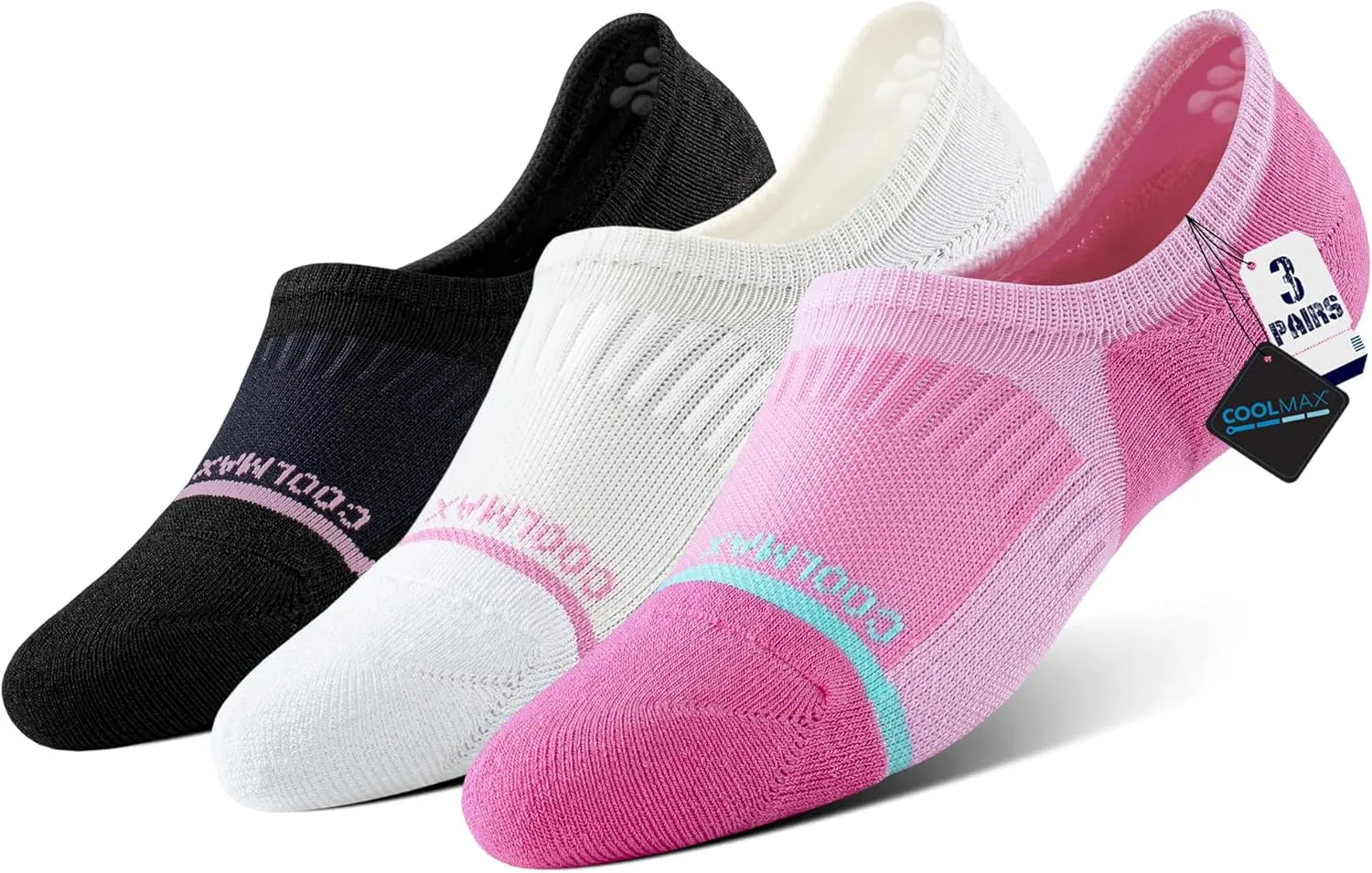 BRISIRA Bamboo Viscose Coolmax Running Golf No Show Socks Women Compression Moisture Wicking Performance Low Cut Tab Athletic