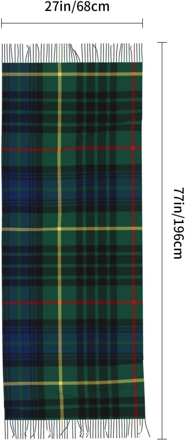 Clan Stewart Hunting Tartan Imitation Cashmere Tassel Scarf Winter Scarf Autumn Softest Classic Warm
