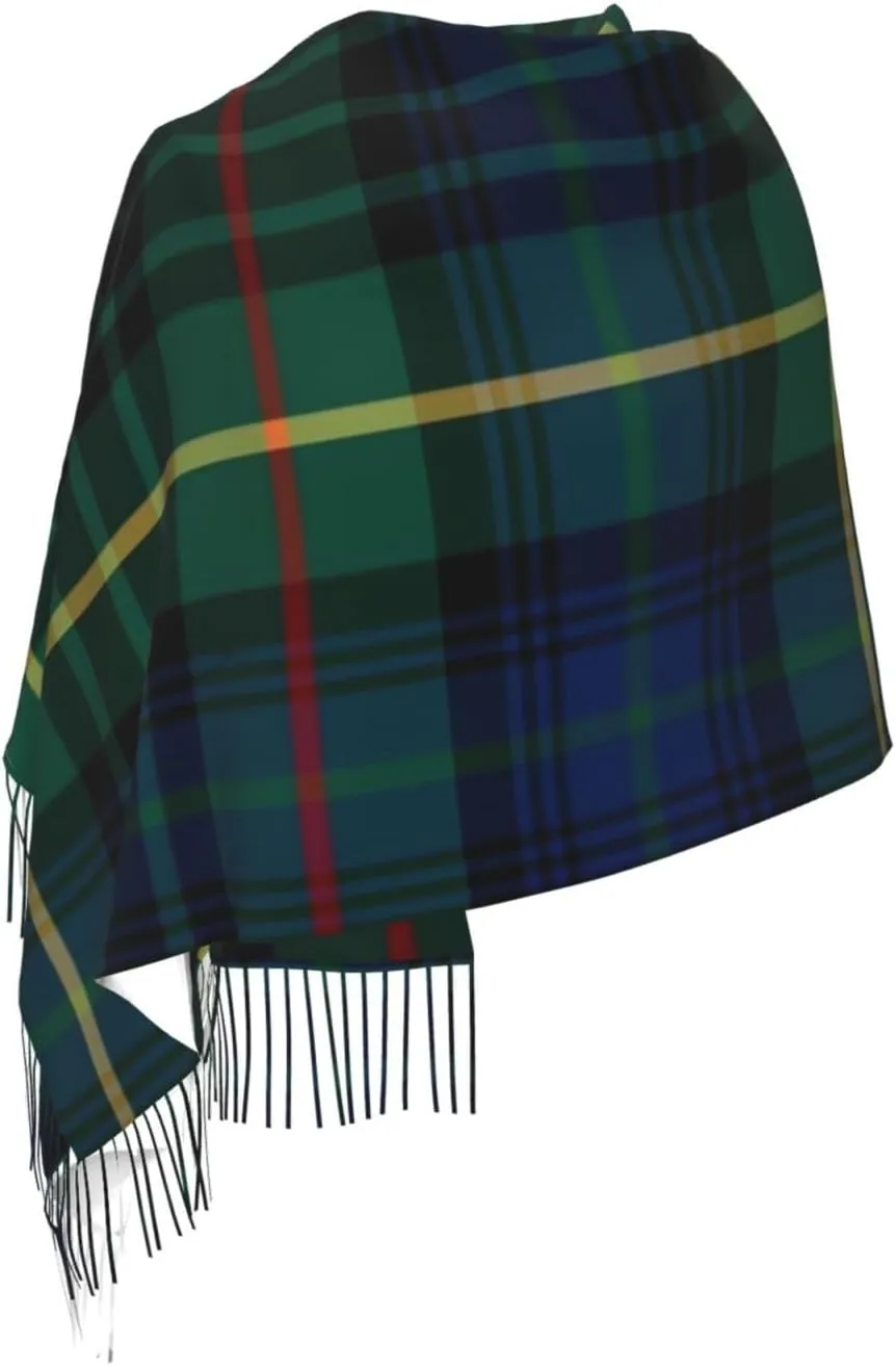 Clan Stewart Hunting Tartan Imitation Cashmere Tassel Scarf Winter Scarf Autumn Softest Classic Warm