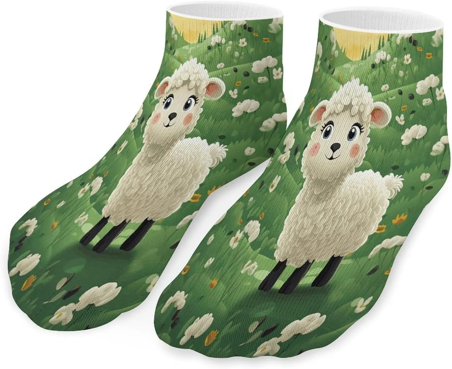 Cute Cartoon Sheep Socks Low Cut Ankle Short Sock Novelty Casual Invisible Liner Socks for Men Women