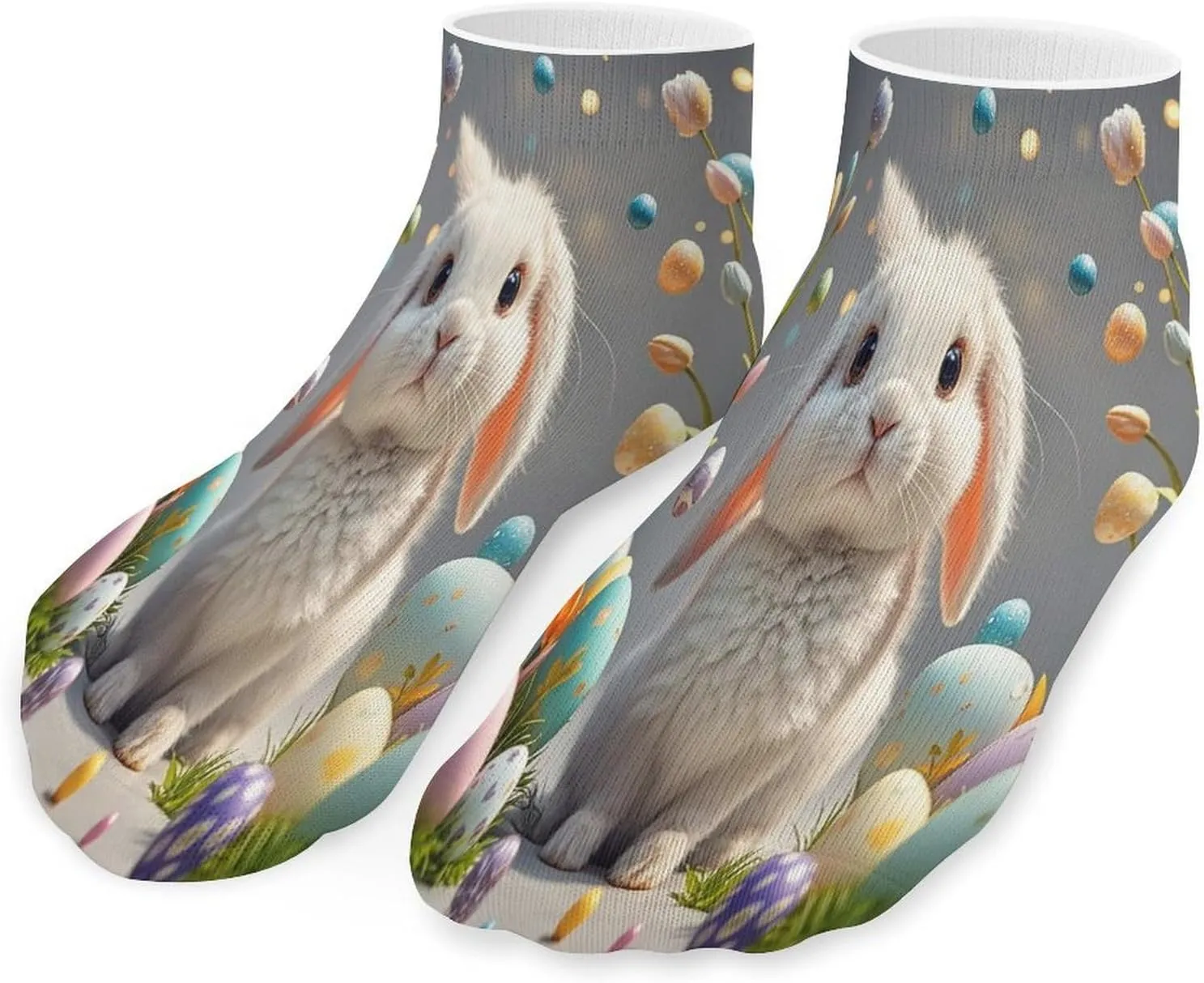 Cute Easter Bunny Socks Low Cut Ankle Short Sock Novelty Casual Invisible Liner Socks for Men Women