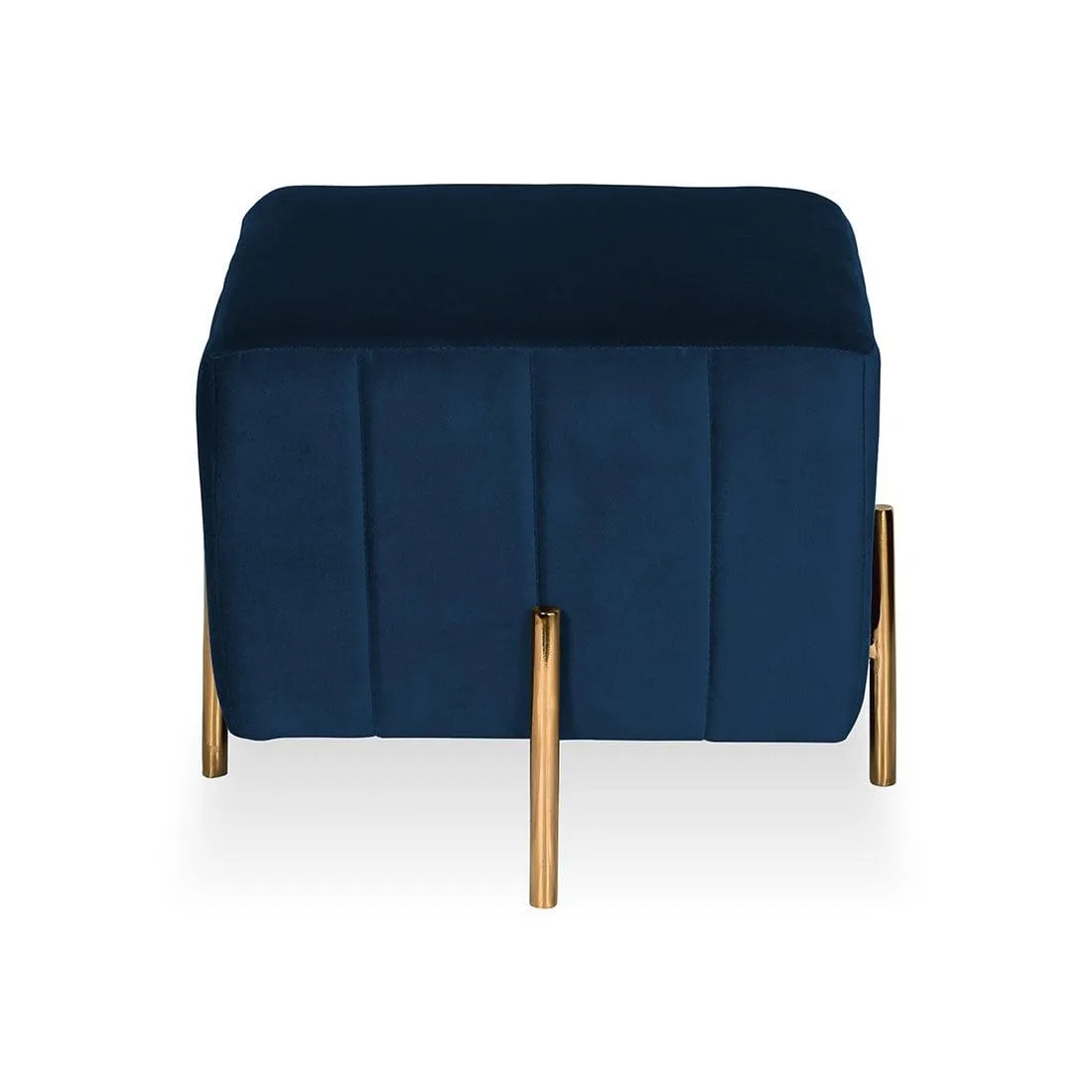 DOE BUCK SQUARE GOLD OTTOMAN STAINLESS STEEL IN BLUE