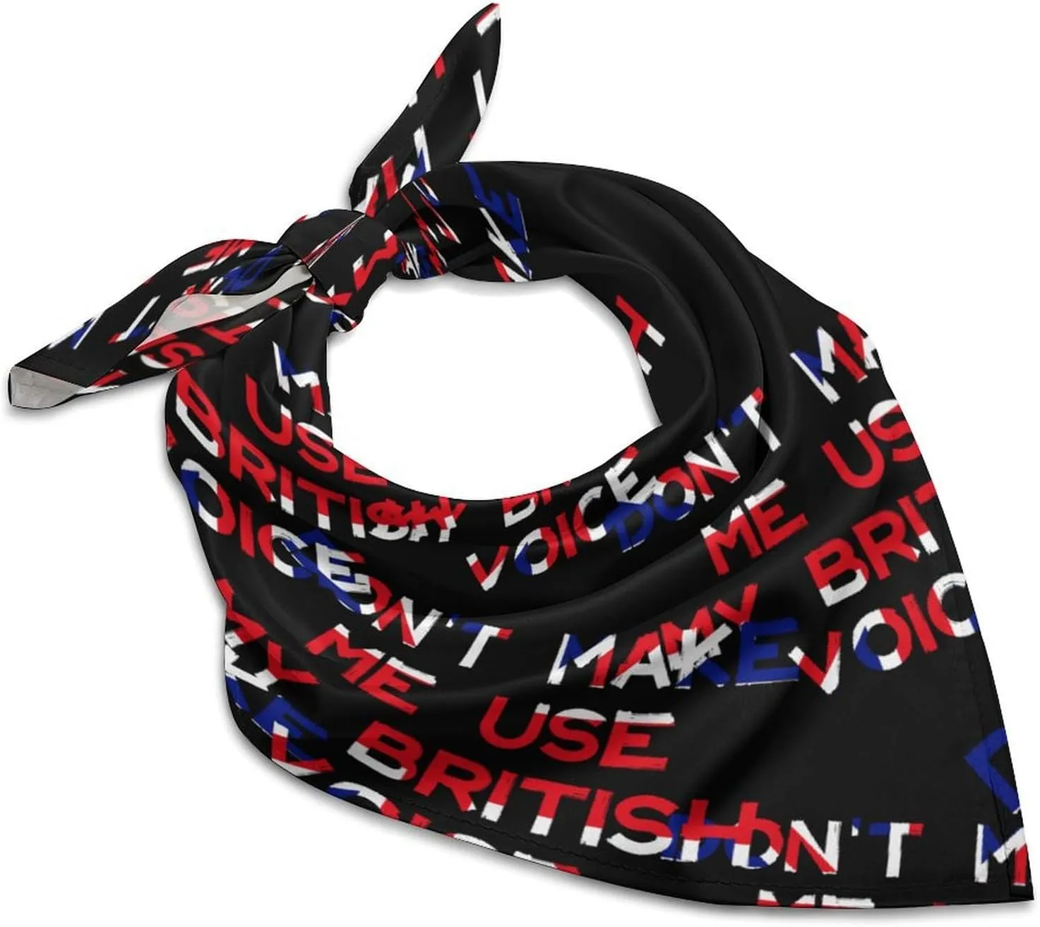 Don't Make Me Use My British Voice Breathable Square Silk Scarf Fashion Pattern Lightweight Neck Hair Head Scarves