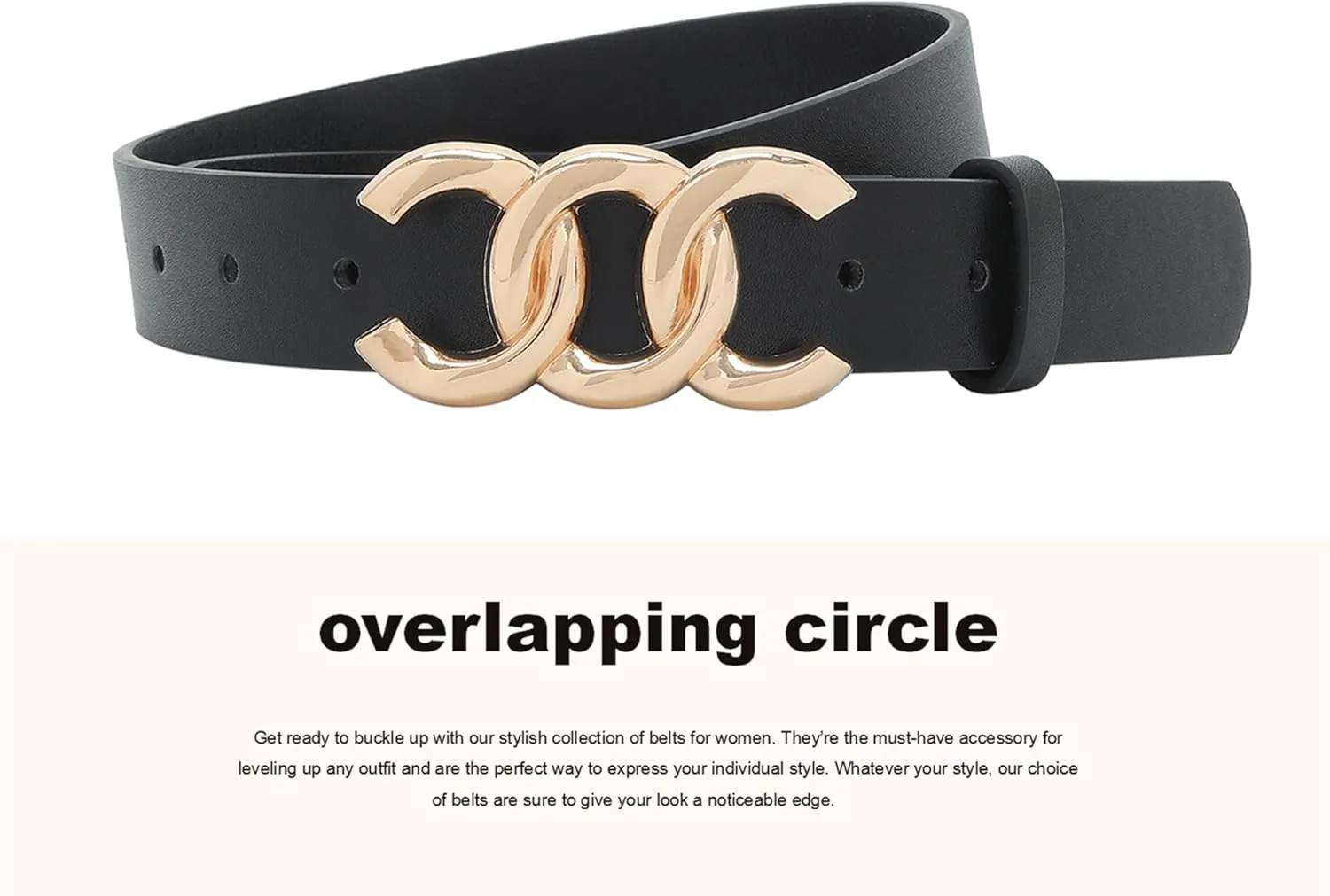 Earnda 2 Pack Women Belts for Jeans Dresses Fashion Gold Buckle Ladies Waist Belt Faux Leather Size up to 41 inch