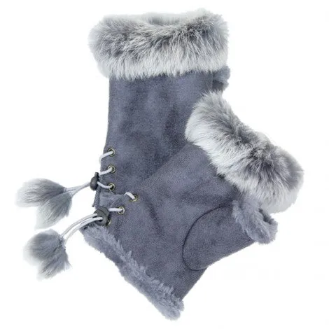 Fingerless Gloves with Fur Trim