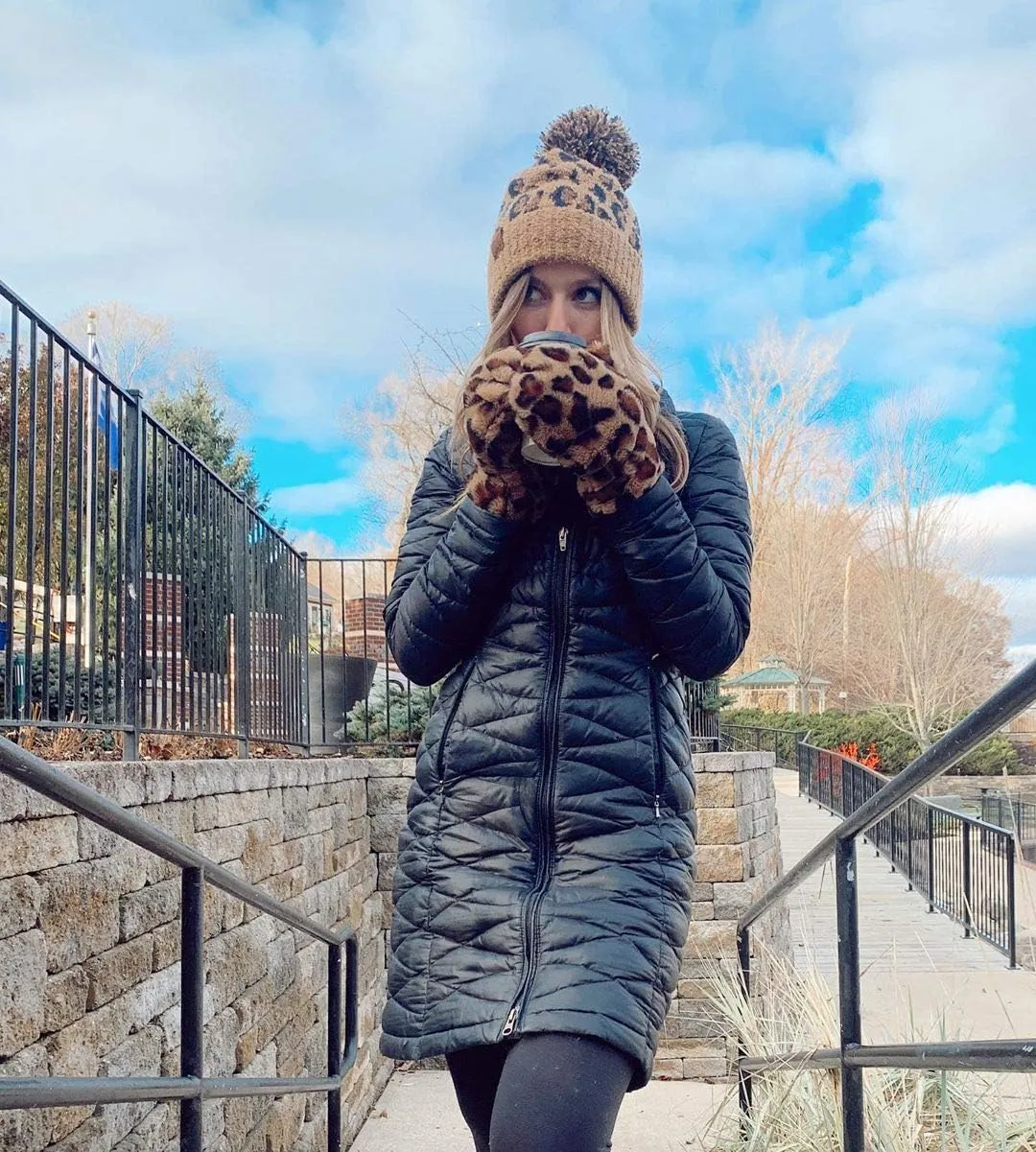 Funky Junque Faux Fur Flip Mittens Womens Warm Convertible Fingerless Gloves