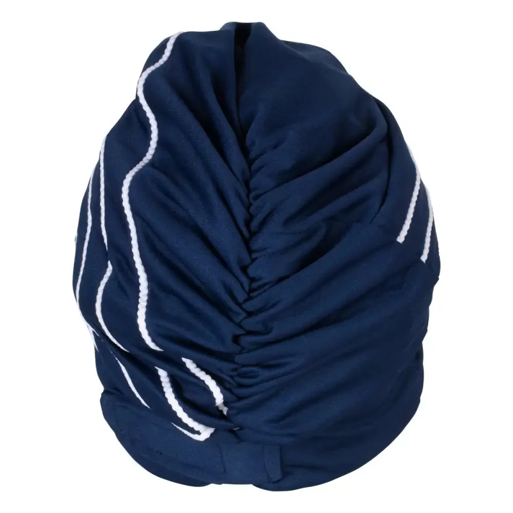 Glamorous Swim Turban Womens' Swim Hat With Velcro Fastener Navy Blue
