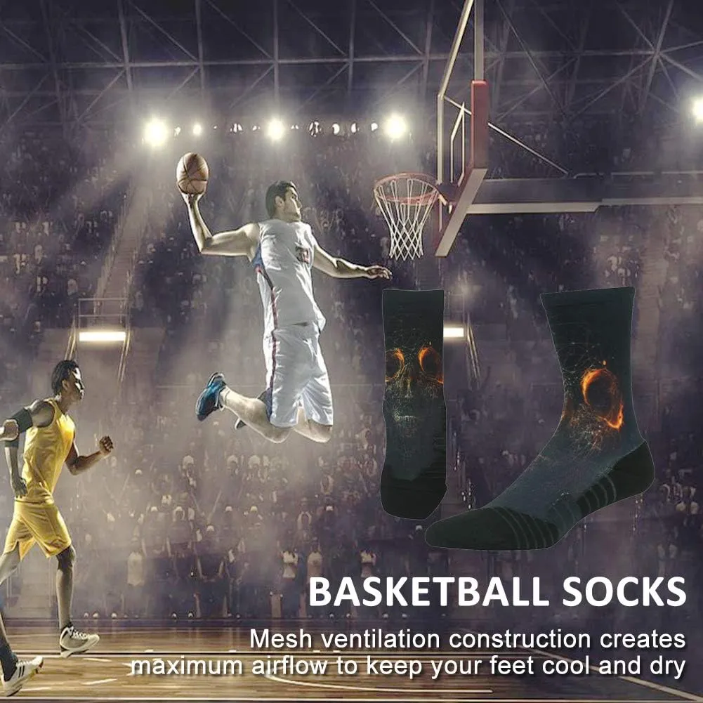 HUSO Cycling Socks for Men Women, Novelty Bike Socks Fun Running Basketball Athletic Crew Socks 3, 4, 7 Pairs