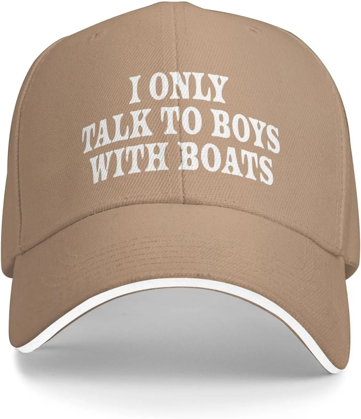 I Only Talk to Boys with Boats Hat Mens Wide Brim Baseball Cap Adjustable Low Profile Sports Dad Hats
