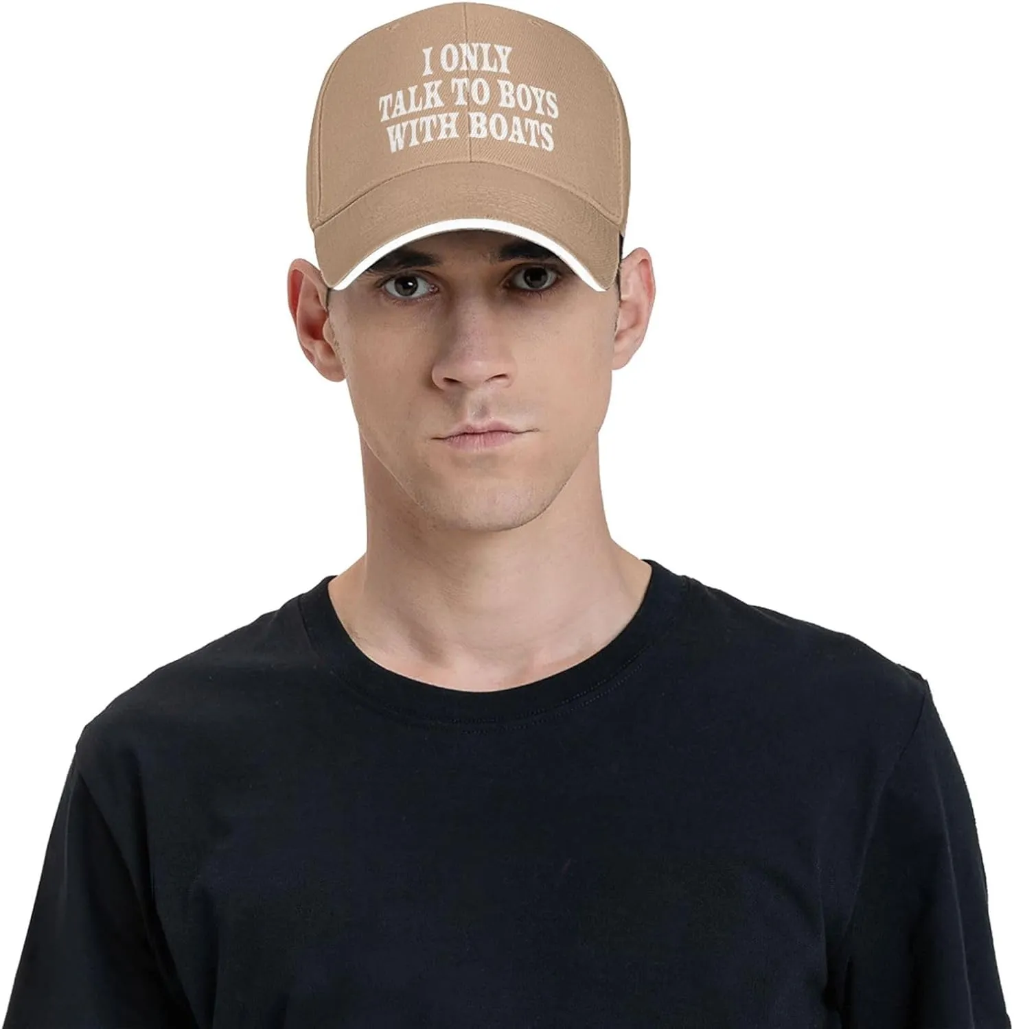 I Only Talk to Boys with Boats Hat Mens Wide Brim Baseball Cap Adjustable Low Profile Sports Dad Hats