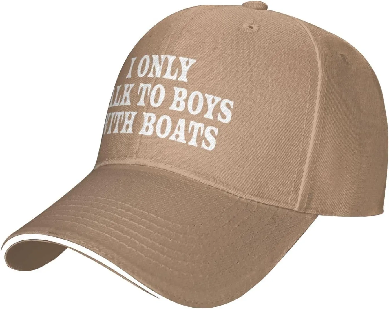 I Only Talk to Boys with Boats Hat Mens Wide Brim Baseball Cap Adjustable Low Profile Sports Dad Hats