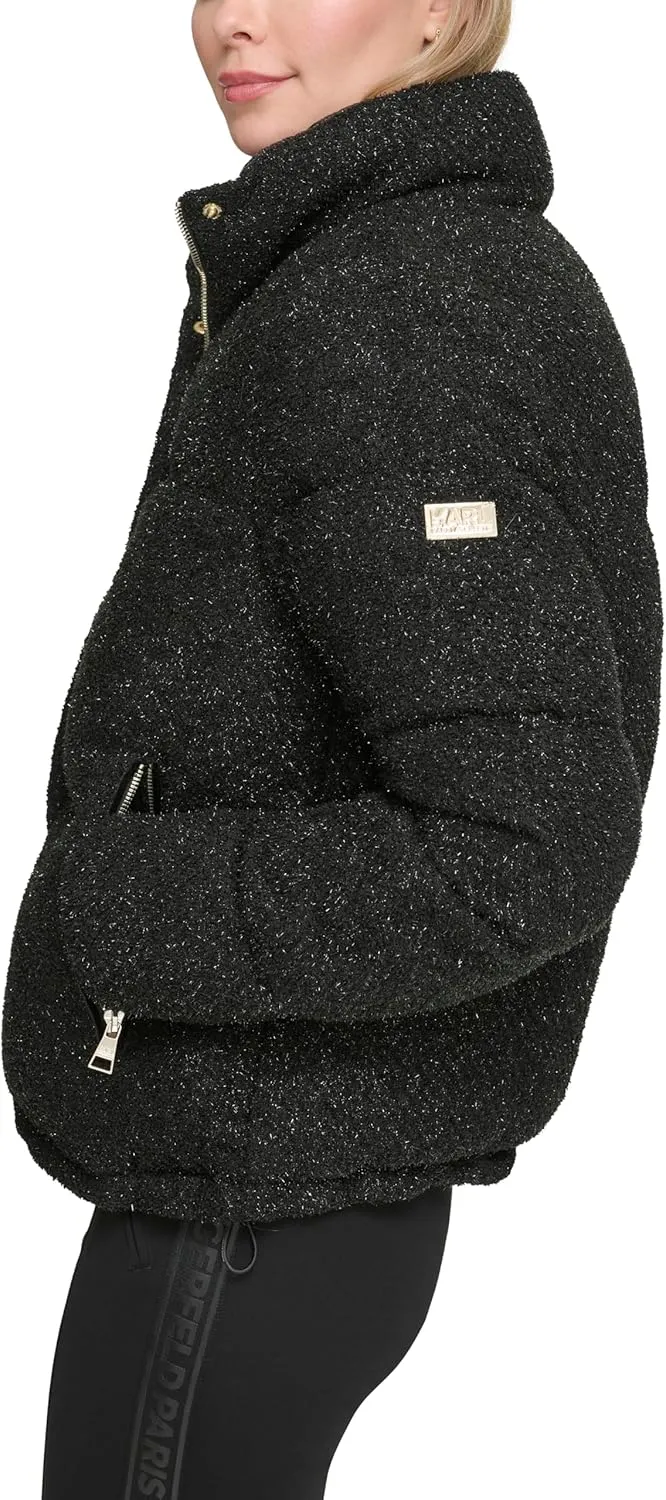 Karl Lagerfeld Paris Women's Fancy Occasional Sparkle Puffer