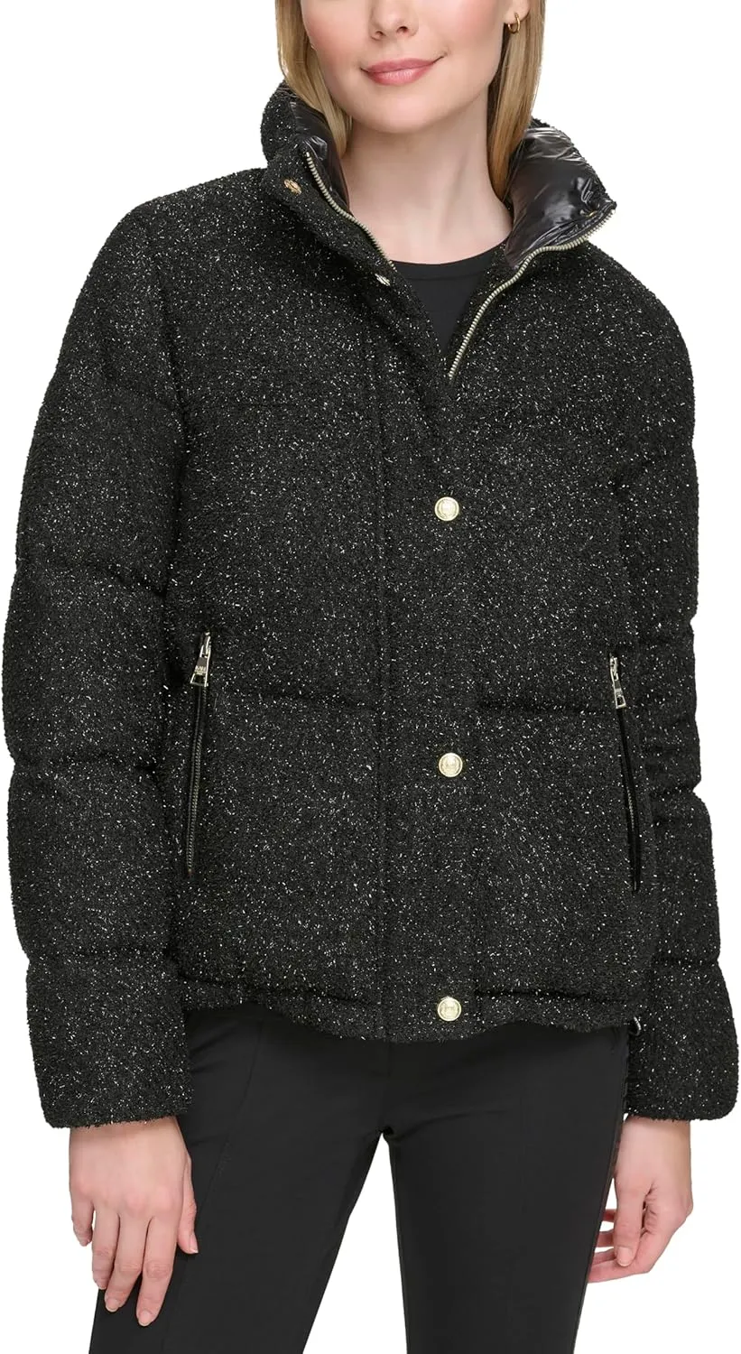 Karl Lagerfeld Paris Women's Fancy Occasional Sparkle Puffer