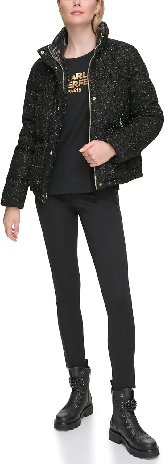 Karl Lagerfeld Paris Women's Fancy Occasional Sparkle Puffer