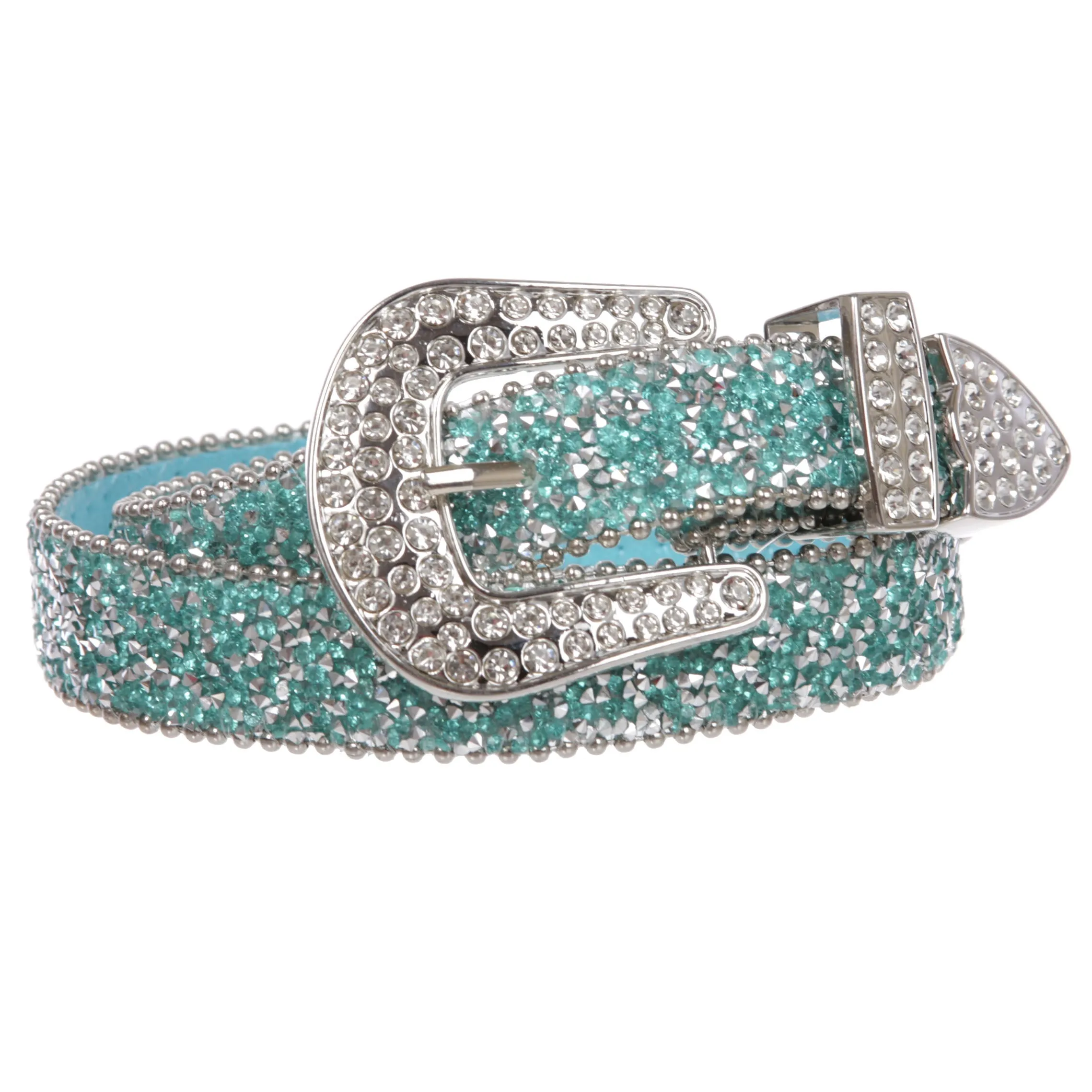 Kids 1 1/8" (28 mm) Western Cowgirl Rhinestone Sparkling Mesh Belt