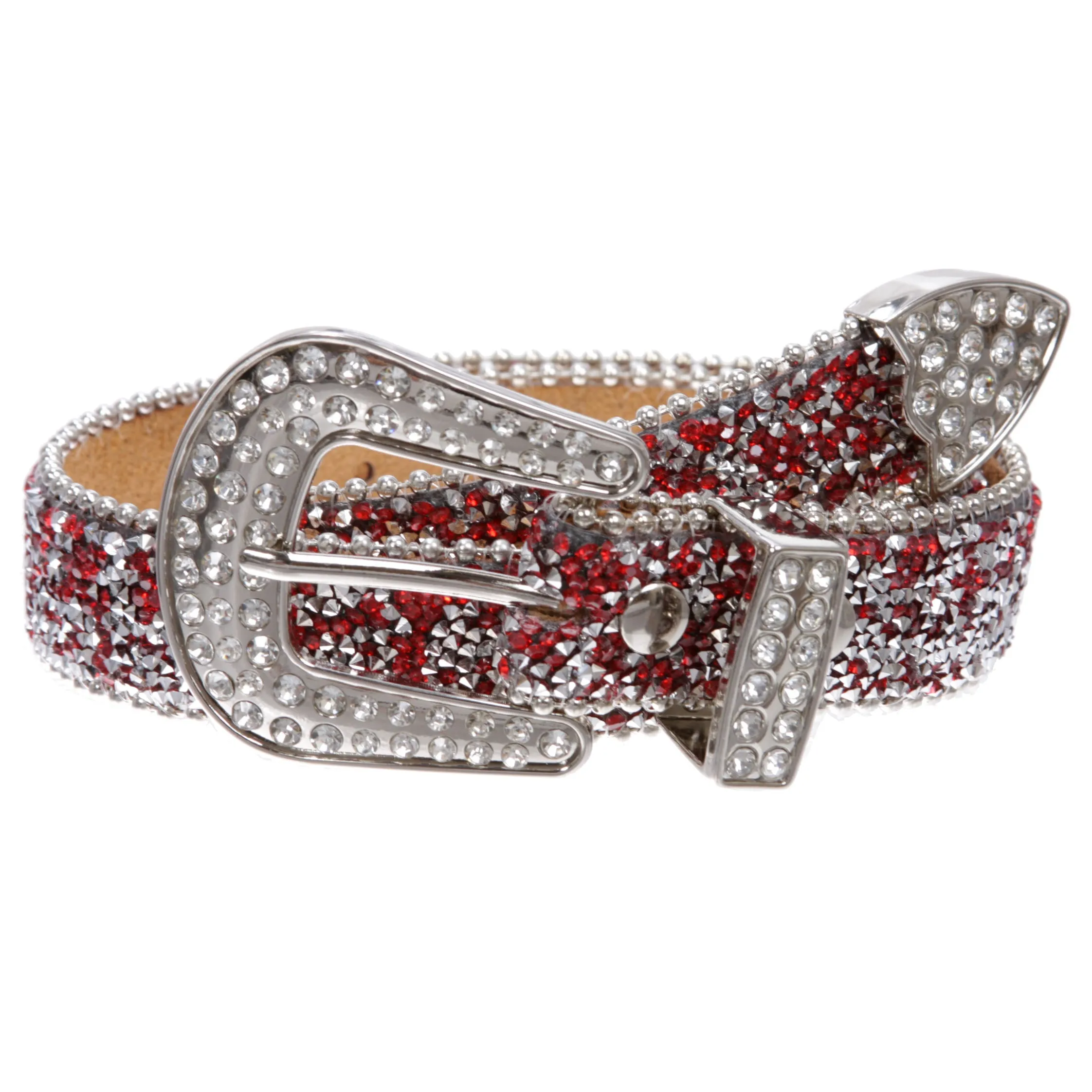 Kids 1 1/8" (28 mm) Western Cowgirl Rhinestone Sparkling Mesh Belt