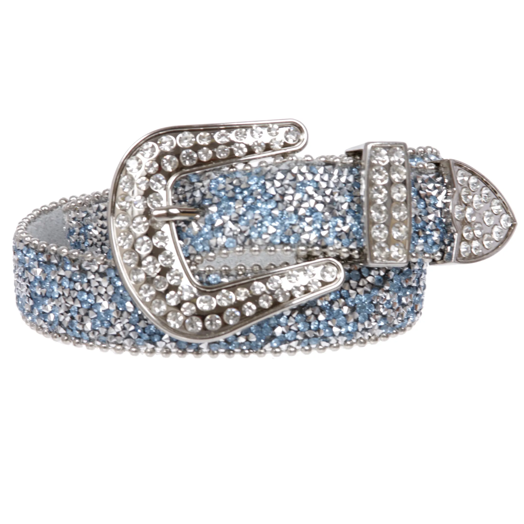 Kids 1 1/8" (28 mm) Western Cowgirl Rhinestone Sparkling Mesh Belt
