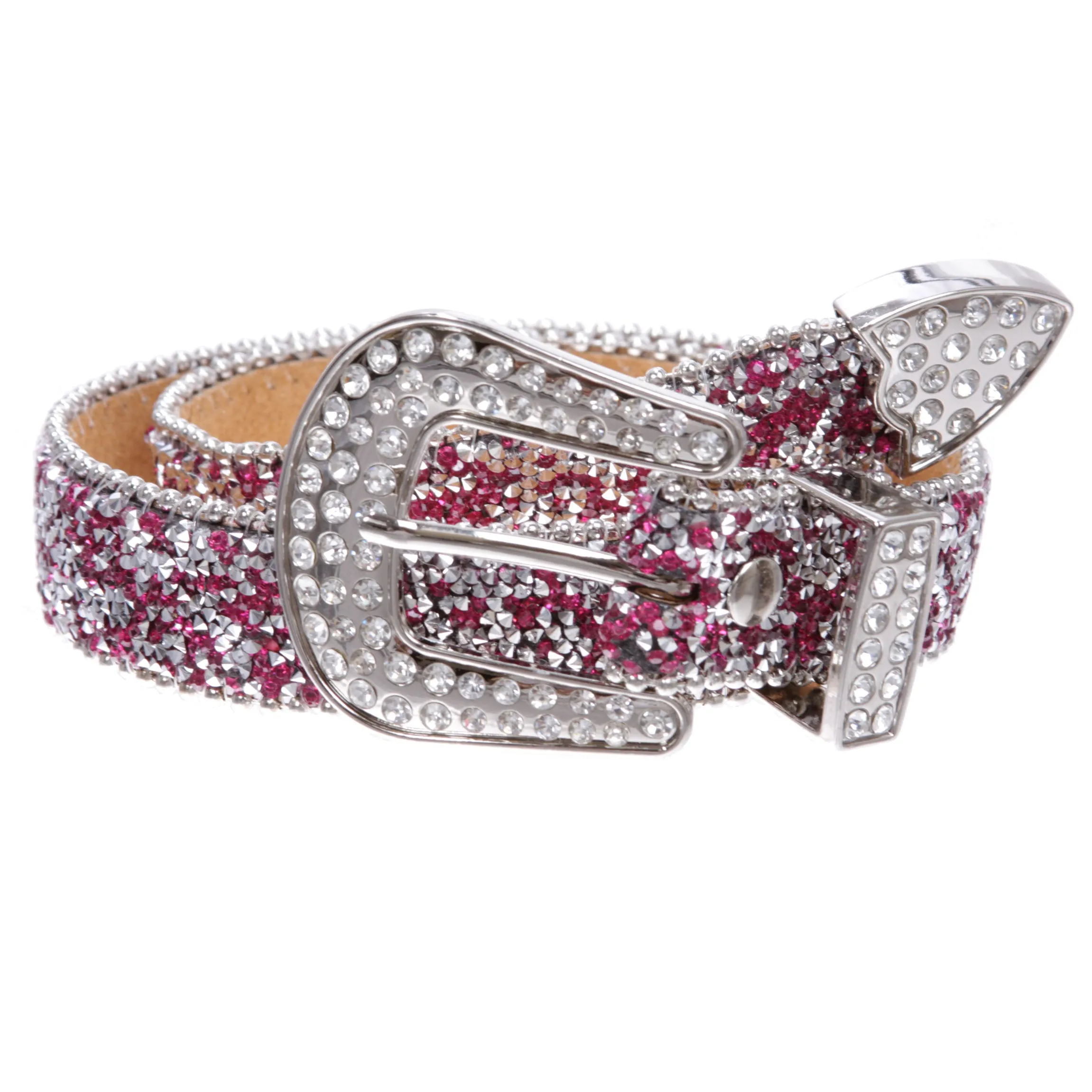 Kids 1 1/8" (28 mm) Western Cowgirl Rhinestone Sparkling Mesh Belt