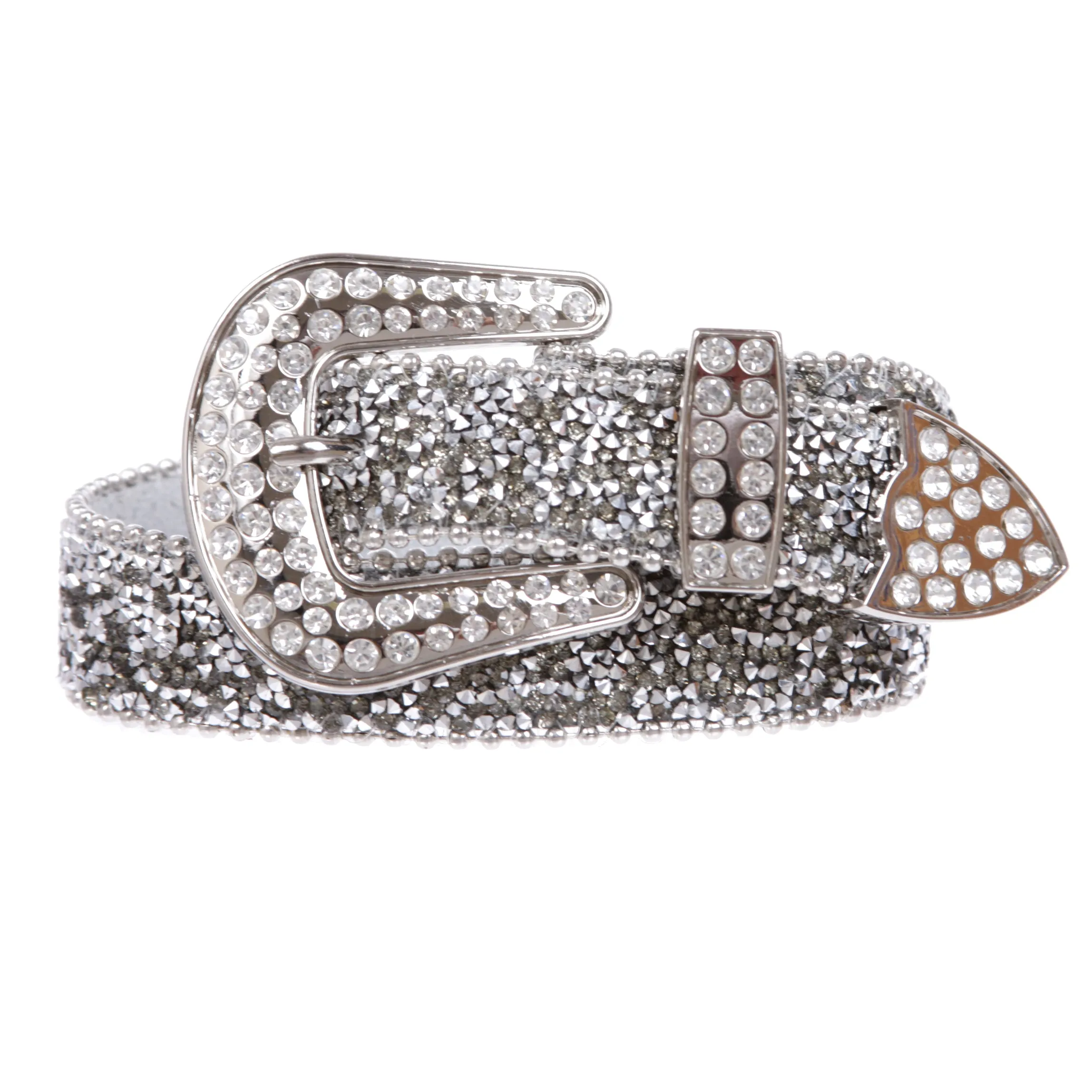 Kids 1 1/8" (28 mm) Western Cowgirl Rhinestone Sparkling Mesh Belt