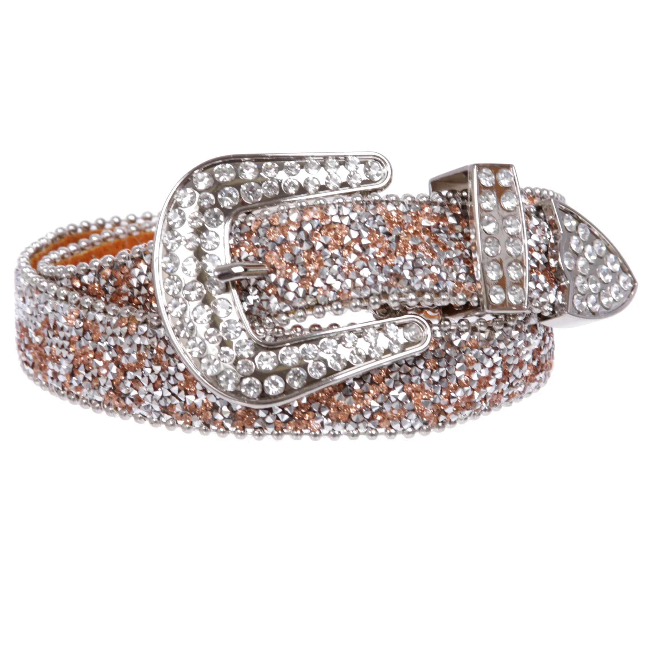 Kids 1 1/8" (28 mm) Western Cowgirl Rhinestone Sparkling Mesh Belt