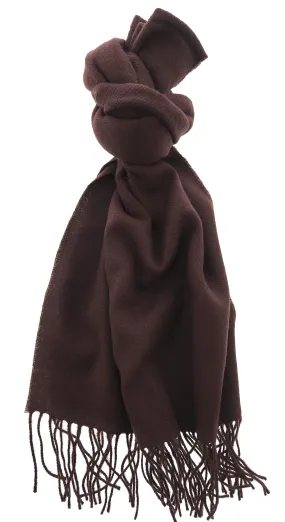 Lanvin Soft Luxurious Cashmere and Wool brown Fringe Scarf