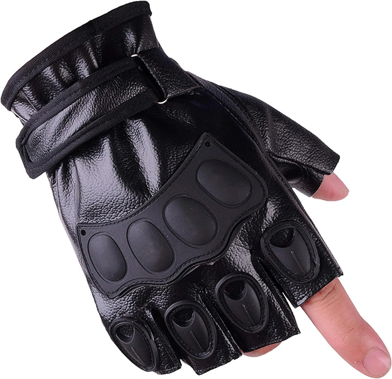 Men's Biker Trucker Motorcycle Outdoors Driving Sport Fingerless Half Finger Gloves Cycling Mitten