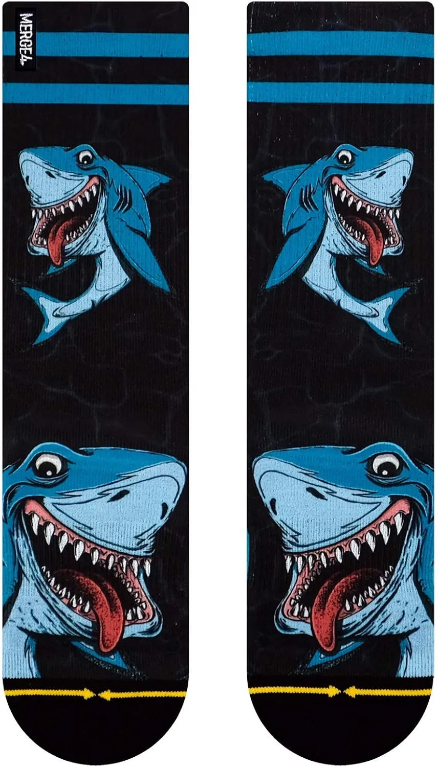 MERGE4 Steve Caballero/Hanna Minck Shark Blue Unisex Artist Crew Socks
