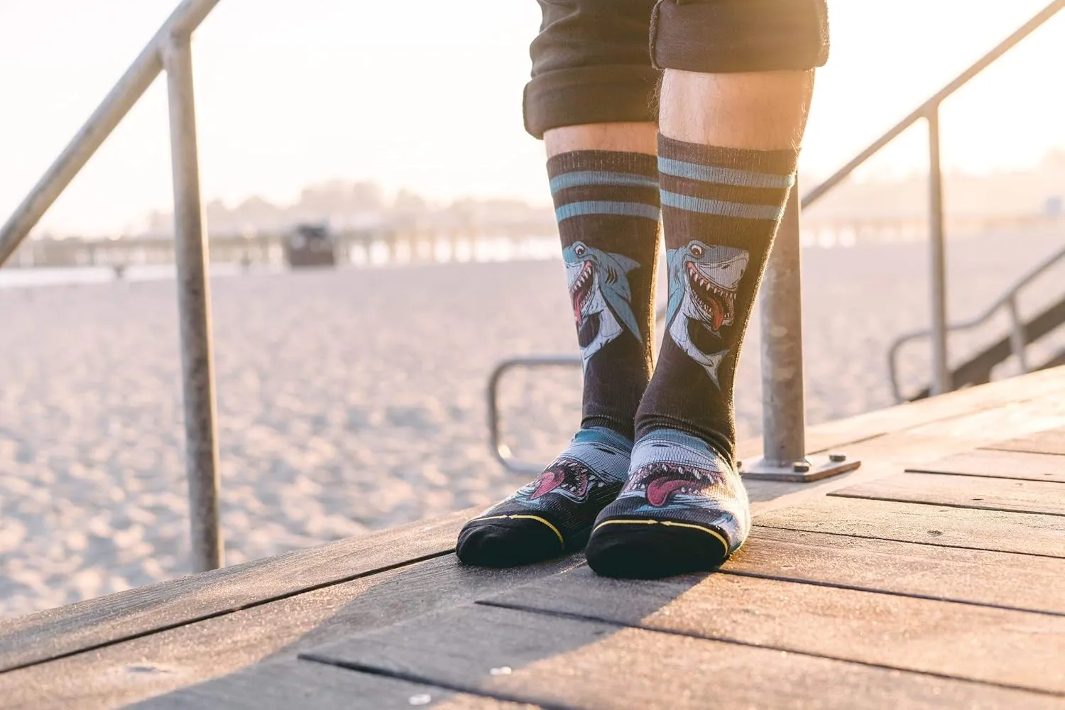 MERGE4 Steve Caballero/Hanna Minck Shark Blue Unisex Artist Crew Socks