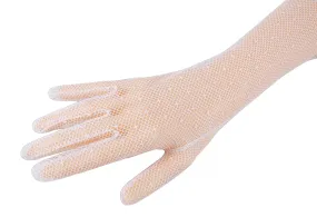 MIU MIU White Mesh Star Mid Arm Gloves-
