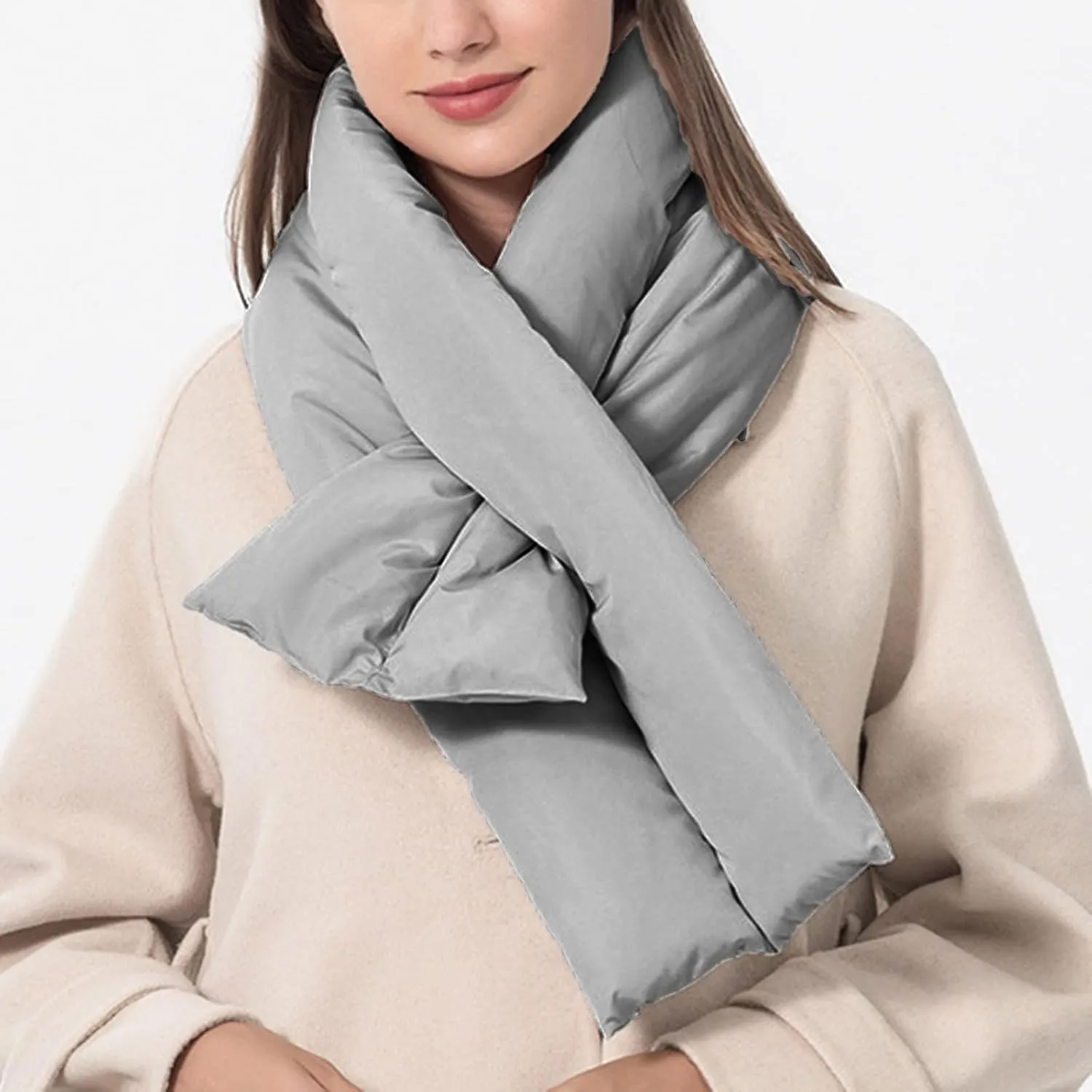 Neck Scarf Men's And Women's Solid Color One Side Plush Windproof Plush Warm Cold Weather Winter Bib Scarf