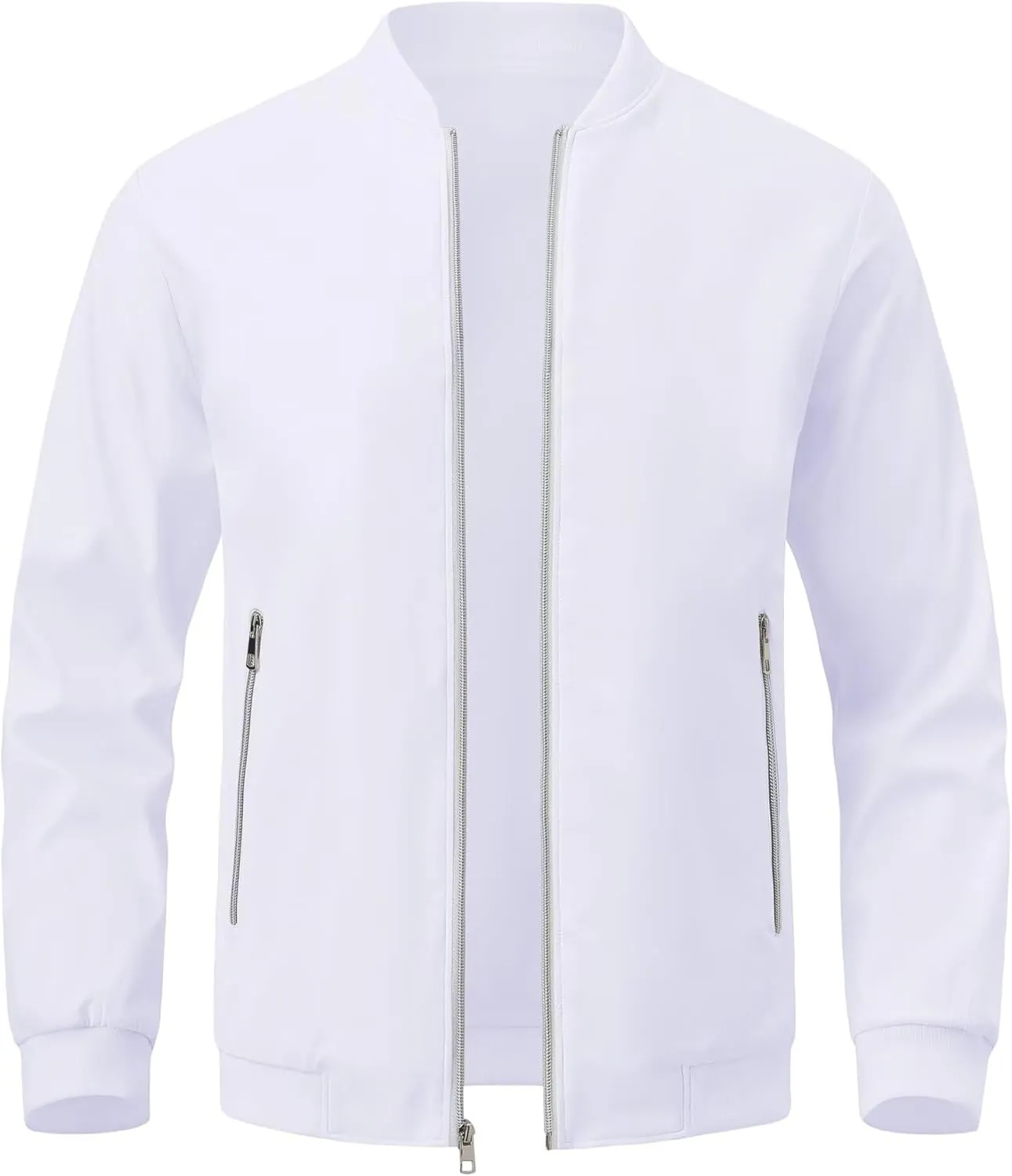 QPNGRP Men's Bright Zipper Windbreaker Softshell Lightweight Jacket