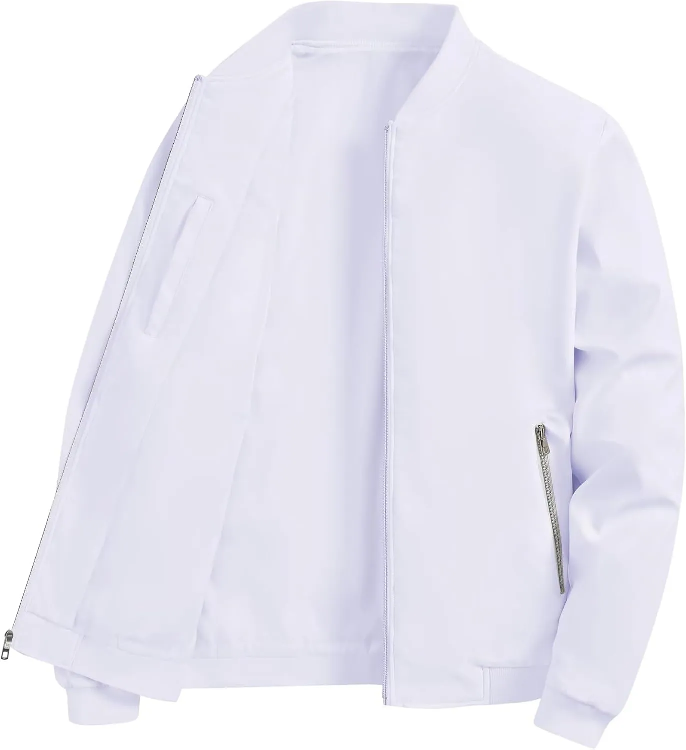 QPNGRP Men's Bright Zipper Windbreaker Softshell Lightweight Jacket