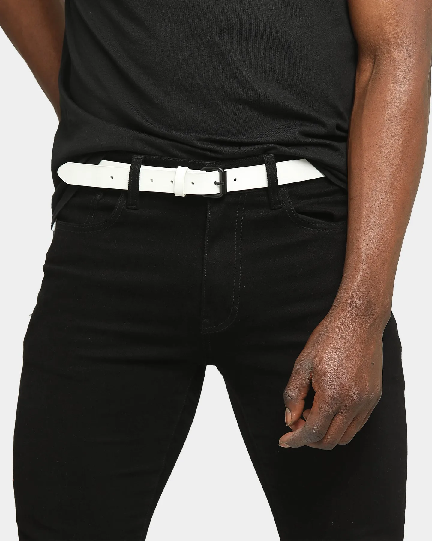 Saint Morta Men's Skinny Belt White