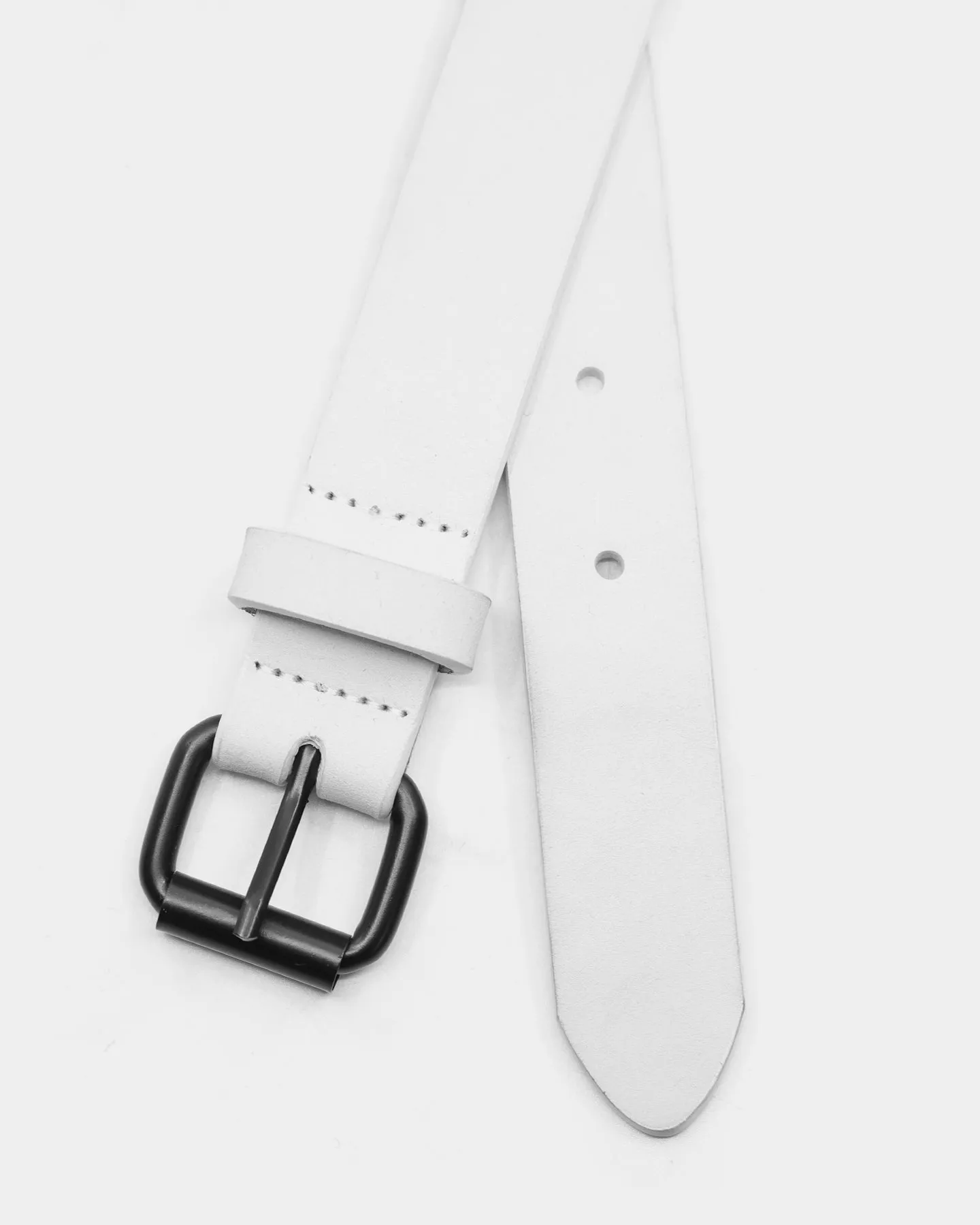 Saint Morta Men's Skinny Belt White