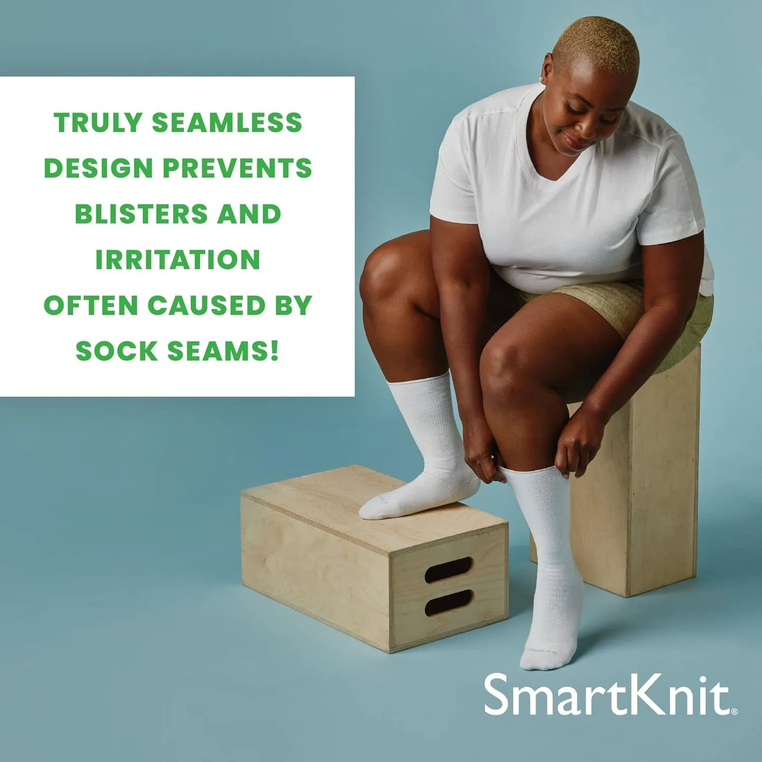 Seamless Diabetic Crew Socks, 3 Pack (6 Count)